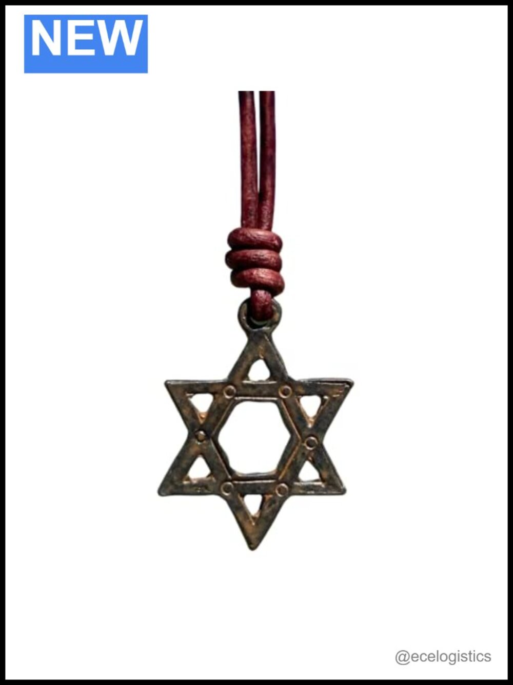 Star of David Adjustable Necklace Pewter Pendant Bat Mitzvah Gift